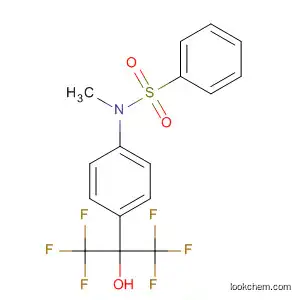 Molecular Structure of 293753-06-7 (N-Methyl-N-[4-[2,2,2-trifluoro-1-hydroxy-1-(trifluoromethyl)ethyl]phenyl]benzenesulfonamide)