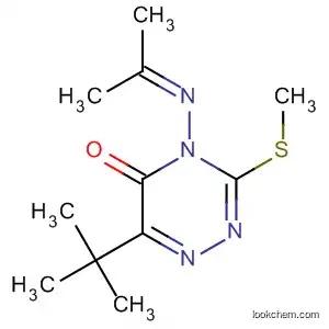 Molecular Structure of 56507-38-1 (1,2,4-Triazin-5(4H)-one,
6-(1,1-dimethylethyl)-4-[(1-methylethylidene)amino]-3-(methylthio)-)