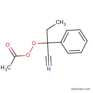 Molecular Structure of 58422-70-1 (Peracetic acid 1-cyano-1-phenylpropyl ester)