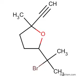 Molecular Structure of 62055-36-1 (Furan, 5-(1-bromo-1-methylethyl)-2-ethynyltetrahydro-2-methyl-)