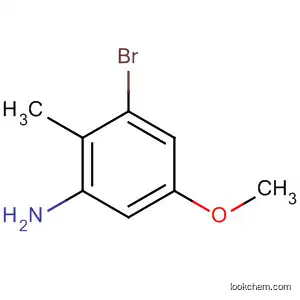 Molecular Structure of 62827-42-3 (Benzenamine, 3-bromo-5-methoxy-2-methyl-)