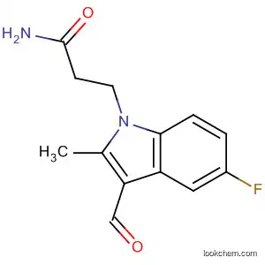 Molecular Structure of 64359-25-7 (1H-Indole-1-propanamide, 5-fluoro-3-formyl-2-methyl-)