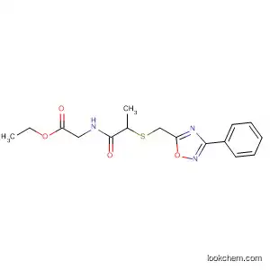 Molecular Structure of 71484-15-6 (Glycine, N-[1-oxo-2-[[(3-phenyl-1,2,4-oxadiazol-5-yl)methyl]thio]propyl]-,
ethyl ester)