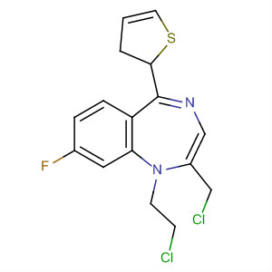 Molecular Structure of 105570-41-0 (1H-1,4-Benzodiazepine,
1-(2-chloroethyl)-2-(chloromethyl)-8-fluoro-2,3-dihydro-5-(2-thienyl)-)