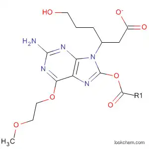 Molecular Structure of 105797-63-5 (9H-Purine-9-butanol, 2-amino-6-(2-methoxyethoxy)-, acetate (ester))