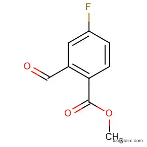 Molecular Structure of 106014-25-9 (Benzoic acid, 4-fluoro-2-formyl-, methyl ester)