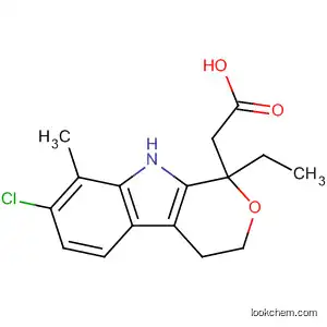 Molecular Structure of 57817-29-5 ((7-chloro-1-ethyl-8-methyl-1,3,4,9-tetrahydropyrano[3,4-b]indol-1-yl)acetic acid)
