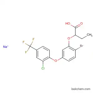 Molecular Structure of 62915-95-1 (Butanoic acid,
2-[2-bromo-5-[2-chloro-4-(trifluoromethyl)phenoxy]phenoxy]-, sodium
salt)