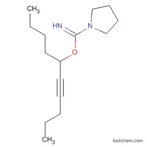 Molecular Structure of 62969-89-5 (1-Pyrrolidinecarboximidic acid, 1-butyl-2-hexynyl ester)