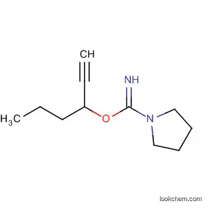 Molecular Structure of 62969-93-1 (1-Pyrrolidinecarboximidic acid, 1-ethynylbutyl ester)