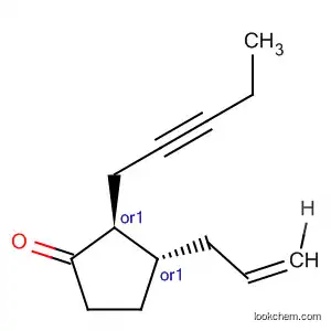 Cyclopentanone, 2-(2-pentynyl)-3-(2-propenyl)-, trans-
