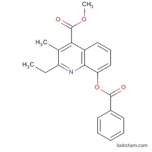 Molecular Structure of 63123-78-4 (4-Quinolinecarboxylic acid, 8-(benzoyloxy)-2-ethyl-3-methyl-, methyl
ester)