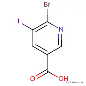 Molecular Structure of 65799-80-6 (3-Pyridinecarboxylic acid, 6-bromo-5-iodo-)
