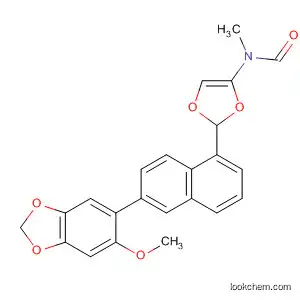 Molecular Structure of 66209-37-8 (Formamide,
N-[6-(6-methoxy-1,3-benzodioxol-5-yl)naphtho[2,3-d]-1,3-dioxol-5-yl]-N-
methyl-)