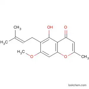 Molecular Structure of 13544-40-6 (2-Methyl-5-hydroxy-6-(3-methyl-2-butenyl)-7-methoxy-4H-1-benzopyran-4-one)