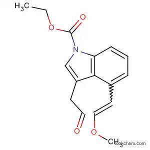 Molecular Structure of 95484-73-4 (1H-Indole-1-carboxylic acid, 4-(2-methoxyethenyl)-3-(2-oxoethyl)-, ethyl
ester, (E)-)