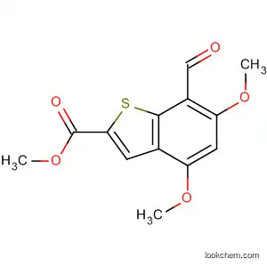 Molecular Structure of 112664-43-4 (methyl 7-formyl-4,6-dimethoxy-benzothiophene-2-carboxylate)