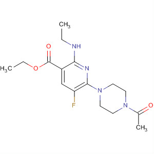 3-Pyridinecarboxylic acid,
6-(4-acetyl-1-piperazinyl)-2-(ethylamino)-5-fluoro-, ethyl ester