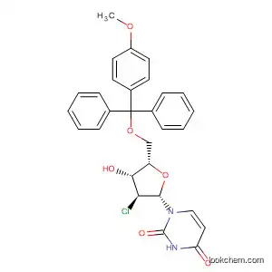 Molecular Structure of 113339-90-5 (Uridine, 2'-chloro-2'-deoxy-5'-O-[(4-methoxyphenyl)diphenylmethyl]-)