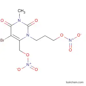 Molecular Structure of 143723-86-8 (5-bromo-6-({nitrooxy}methyl)-1-(3-{nitrooxy}propyl)-3-methyl-2,4(1H,3H)-pyrimidinedione)