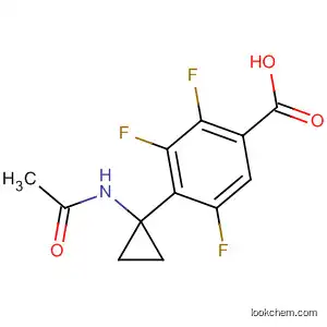 Molecular Structure of 143785-87-9 (Benzoic acid, 4-[1-(acetylamino)cyclopropyl]-2,3,5-trifluoro-)