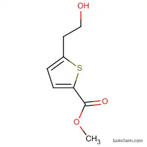 Molecular Structure of 160744-13-8 (2-Thiophenecarboxylic acid, 5-(2-hydroxyethyl)-, methyl ester)