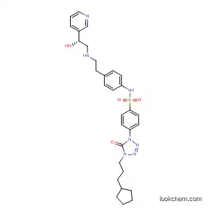 Benzenesulfonamide, 4-(4-(3-cyclopentylpropyl)-4,5-dihydro-5-oxo-1H-tetrazol-1-yl)-N-(4-(2-(((2R)-2-hydroxy-2-(3-pyridinyl)ethyl)amino)ethyl)phenyl)-