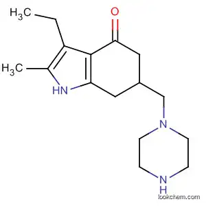 Molecular Structure of 181047-47-2 (4H-Indol-4-one,
3-ethyl-1,5,6,7-tetrahydro-2-methyl-6-(1-piperazinylmethyl)-)