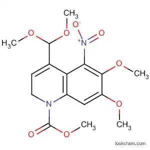 Molecular Structure of 184957-79-7 (1(2H)-Quinolinecarboxylic acid,
4-(dimethoxymethyl)-6,7-dimethoxy-5-nitro-, methyl ester)