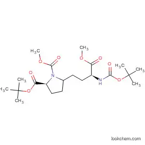 Molecular Structure of 185121-37-3 (1,2-Pyrrolidinedicarboxylic acid,
5-[(3S)-3-[[(1,1-dimethylethoxy)carbonyl]amino]-4-methoxy-4-oxobutyl]-,
1-(1,1-dimethylethyl) 2-methyl ester, (2S)-)