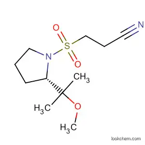 Molecular Structure of 190510-69-1 (Pyrrolidine, 1-[(2-cyanoethyl)sulfonyl]-2-(1-methoxy-1-methylethyl)-, (S)-)