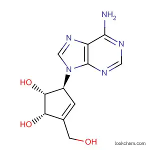 Molecular Structure of 156407-85-1 ([1R-(1alpha,2alpha,3beta)]-3-(6-Amino-9H-purin-9-yl)-5-(hydroxymethyl)-4-cyclopentene-1,2-diol)