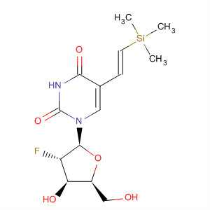 Molecular Structure of 178179-62-9 (Uridine, 2'-deoxy-2'-fluoro-5-[(1E)-2-(trimethylsilyl)ethenyl]-)