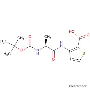 Molecular Structure of 194088-62-5 (2-Thiophenecarboxylic acid,
3-[[2-[[(1,1-dimethylethoxy)carbonyl]amino]-1-oxopropyl]amino]-, (S)-)