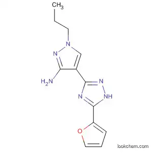 Molecular Structure of 261629-17-8 (1H-Pyrazol-3-amine, 4-[5-(2-furanyl)-1H-1,2,4-triazol-3-yl]-1-propyl-)