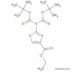 Molecular Structure of 566206-02-8 (4-Oxazolecarboxylic acid, 2-[bis[(1,1-dimethylethoxy)carbonyl]amino]-,
ethyl ester)