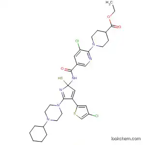4-Piperidinecarboxylic acid,
1-[3-chloro-5-[[[4-(4-chloro-2-thienyl)-5-(4-cyclohexyl-1-piperazinyl)-2-thi
azolyl]amino]carbonyl]-2-pyridinyl]-, ethyl ester