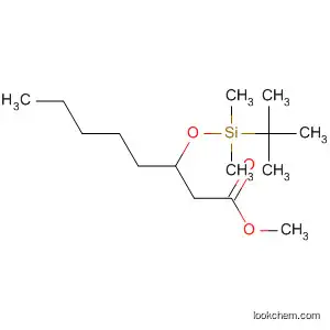 Molecular Structure of 115482-39-8 (Octanoic acid, 3-[[(1,1-dimethylethyl)dimethylsilyl]oxy]-, methyl ester,
(3R)-)