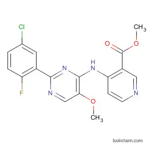 Molecular Structure of 674793-50-1 (Methyl 4-{[2-(5-chloro-2-fluorophenyl)-5-methoxypyrimidin-4-yl]amino}nicotinate)