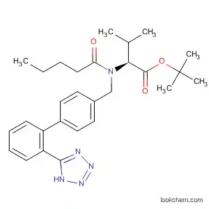 Molecular Structure of 676129-95-6 (L-Valine,
N-(1-oxopentyl)-N-[[2'-(1H-tetrazol-5-yl)[1,1'-biphenyl]-4-yl]methyl]-,
1,1-dimethylethyl ester)