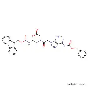 Molecular Structure of 169396-98-9 (Glycine, N-[2-[[(9H-fluoren-9-ylMethoxy)carbonyl]aMino]ethyl]-N-[[6-[[(phenylMethoxy)carbonyl]aMino]-9H-purin-9-yl]acetyl]-)