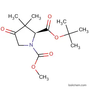 Molecular Structure of 478698-30-5 (1,2-Pyrrolidinedicarboxylic acid, 3,3-dimethyl-4-oxo-,
1-(1,1-dimethylethyl) 2-methyl ester, (2S)-)