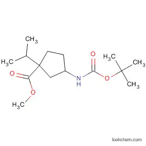 Molecular Structure of 624734-29-8 (Cyclopentanecarboxylic acid,
3-[[(1,1-dimethylethoxy)carbonyl]amino]-1-(1-methylethyl)-, methyl ester,
(1S,3R)-)
