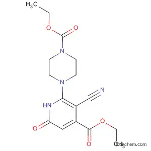 Molecular Structure of 141536-59-6 (1-Piperazinecarboxylic acid,
4-[3-cyano-4-(ethoxycarbonyl)-1,6-dihydro-6-oxo-2-pyridinyl]-, ethyl
ester)