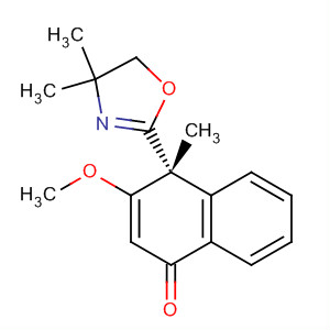 Molecular Structure of 142065-45-0 (1(4H)-Naphthalenone,
4-(4,5-dihydro-4,4-dimethyl-2-oxazolyl)-3-methoxy-4-methyl-, (R)-)
