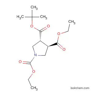 Molecular Structure of 595547-23-2 (1,3,4-Pyrrolidinetricarboxylic acid, 1-(1,1-dimethylethyl) 3,4-diethyl
ester, (3R,4R)-)