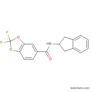 Molecular Structure of 450348-85-3 (1,3-Benzodioxole-5-carboxamide,
N-(2,3-dihydro-1H-inden-2-yl)-2,2-difluoro-)