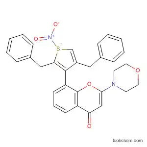 Molecular Structure of 881375-80-0 (4H-1-Benzopyran-4-one, 2-(4-morpholinyl)-8-(1-nitro-4-dibenzothienyl)-)