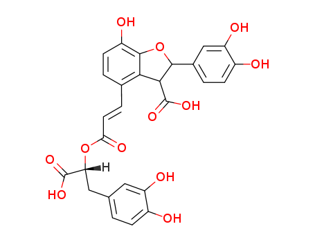 3-Benzofurancarboxylicacid,4-[(1E)-3-[(1R)-1-carboxy-2-(3,4-dihydroxyphenyl)ethoxy]-3-oxo-1-propen-1-yl]-2-(3,4-dihydroxyphenyl)-2,3-dihydro-7-hydroxy-,(2S,3S)-