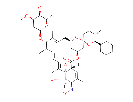 Avermectin A1a, 25-cyclohexyl-4-O-de(2,6-dideoxy-3-O-methyl-.alpha.-L-arabino-hexopyranosyl)-5-demethoxy-25-de(1-methylpropyl)-22,23-dihydro-5-(hydroxyimino)-